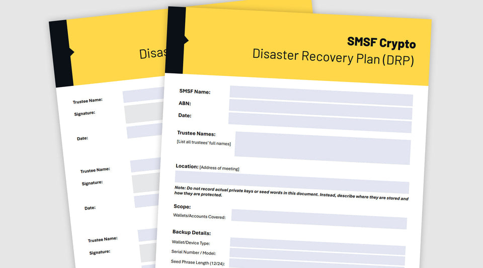 SMSF Crypto Disaster Recovery Plan Template