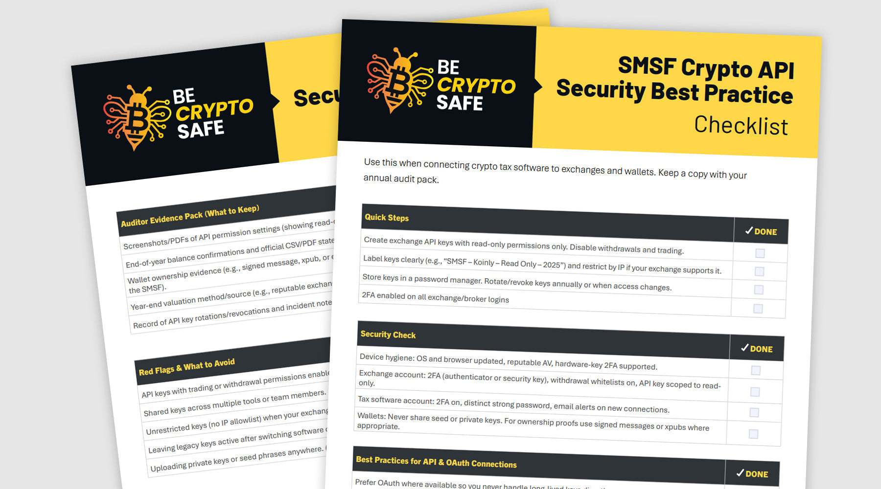 SMSF Crypto Tax Software API Security Best Practice Checklist