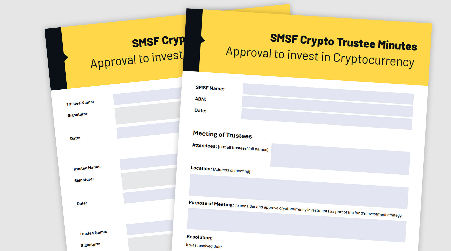 SMSF Trustee Minutes Template - Approval of Crypto Investments