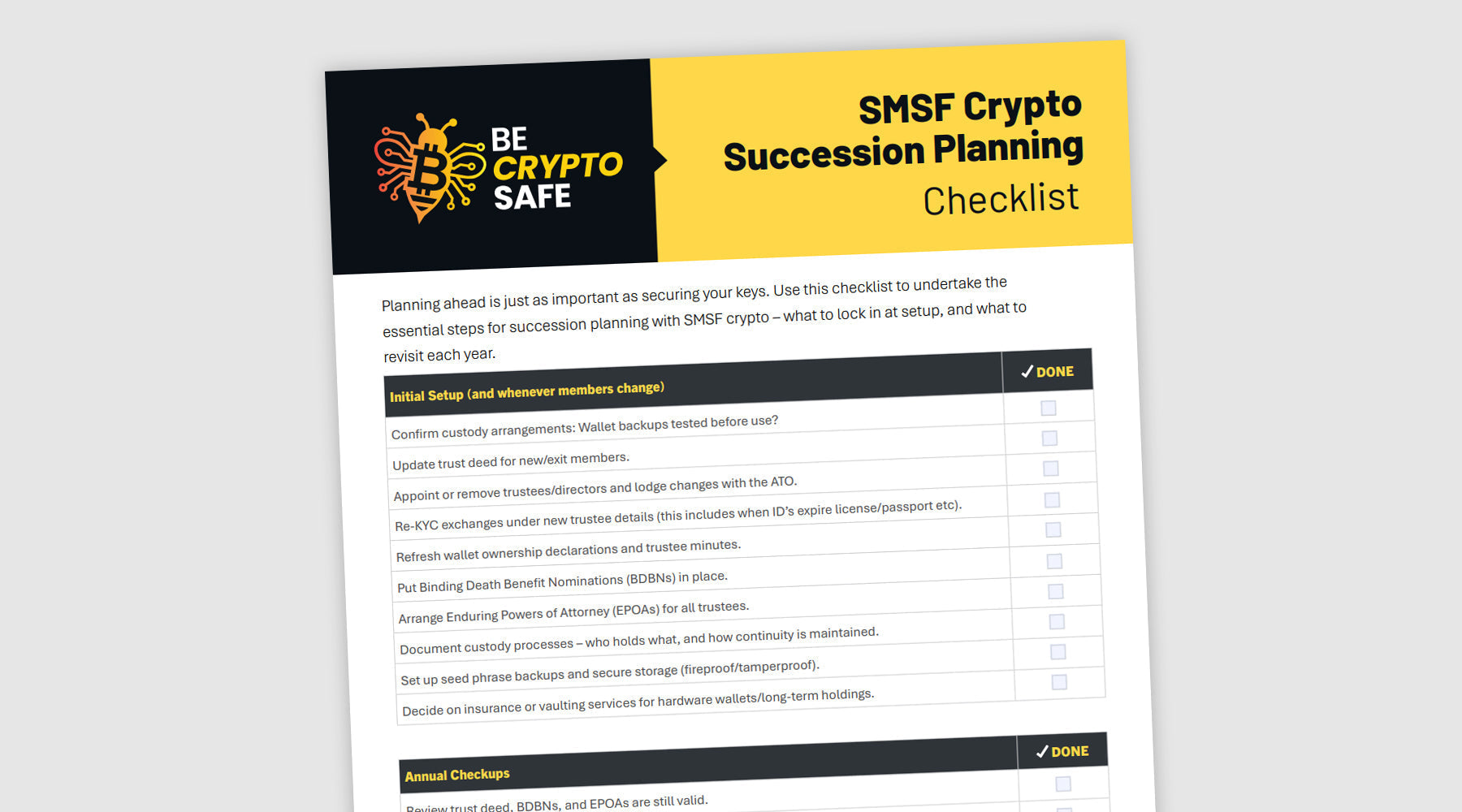 SMSF Crypto Succession Planning Checklist