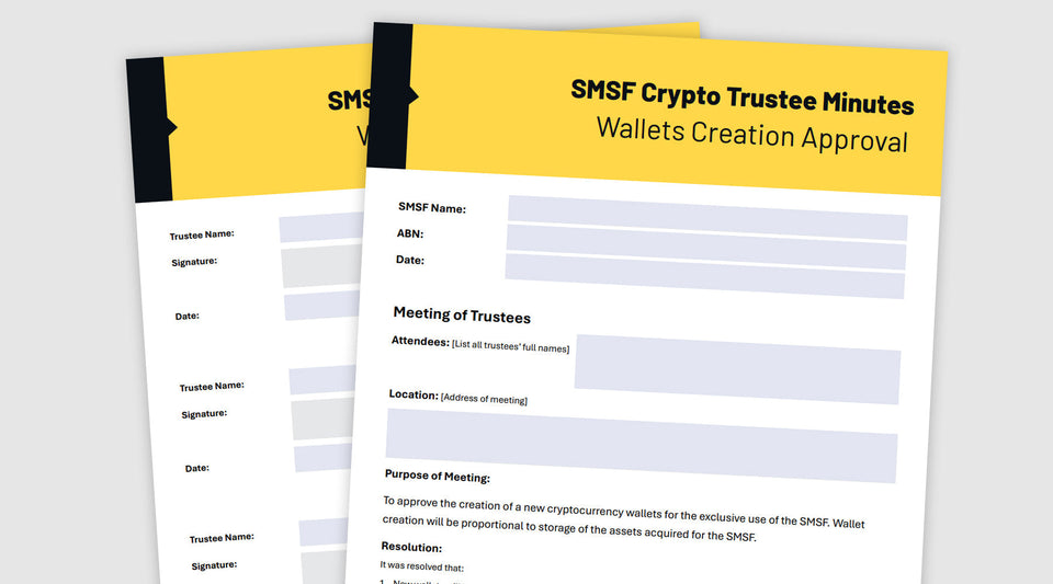 SMSF Trustee Minutes Template - Approval to use Crypto Wallets in SMSF